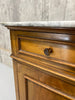White Marble and Walnut Wood Bedside Cabinet