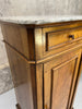 White Marble and Walnut Wood Bedside Cabinet