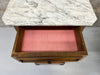 White Marble and Walnut Wood Bedside Cabinet