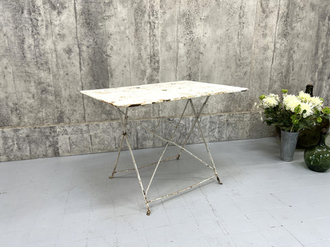 White Metal Folding Garden Table