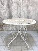 White Metal Painted Garden Table and Two Chairs