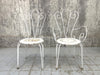 Two Matching White Metal French Decorative Garden Chairs