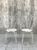 Two Matching White Metal French Decorative Garden Chairs