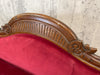 Shabby Red Velvet Sledge Style Canape Sofa