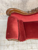 Shabby Red Velvet Sledge Style Canape Sofa