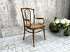 Individual Bentwood French Bistro Chair Carver with Cane Seat