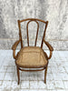 Individual Bentwood French Bistro Chair Carver with Cane Seat