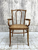 Individual Bentwood French Bistro Chair Carver with Cane Seat