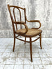 Individual Bentwood French Bistro Chair Carver with Cane Seat