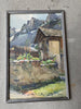'Alpine Village' Pair of Matching Watercolours Signed