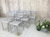 Set of Nine Stacking Tolix Metal Garden Dining Terrace Chairs in Grey