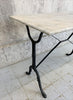 100cm Wide White and Grey Vein Marble and Cast Iron Kitchen Bistro Table
