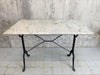 100cm Wide White and Grey Vein Marble and Cast Iron Kitchen Bistro Table