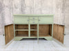 1950's Green Painted Wood Sideboard Cupboard and Drawers