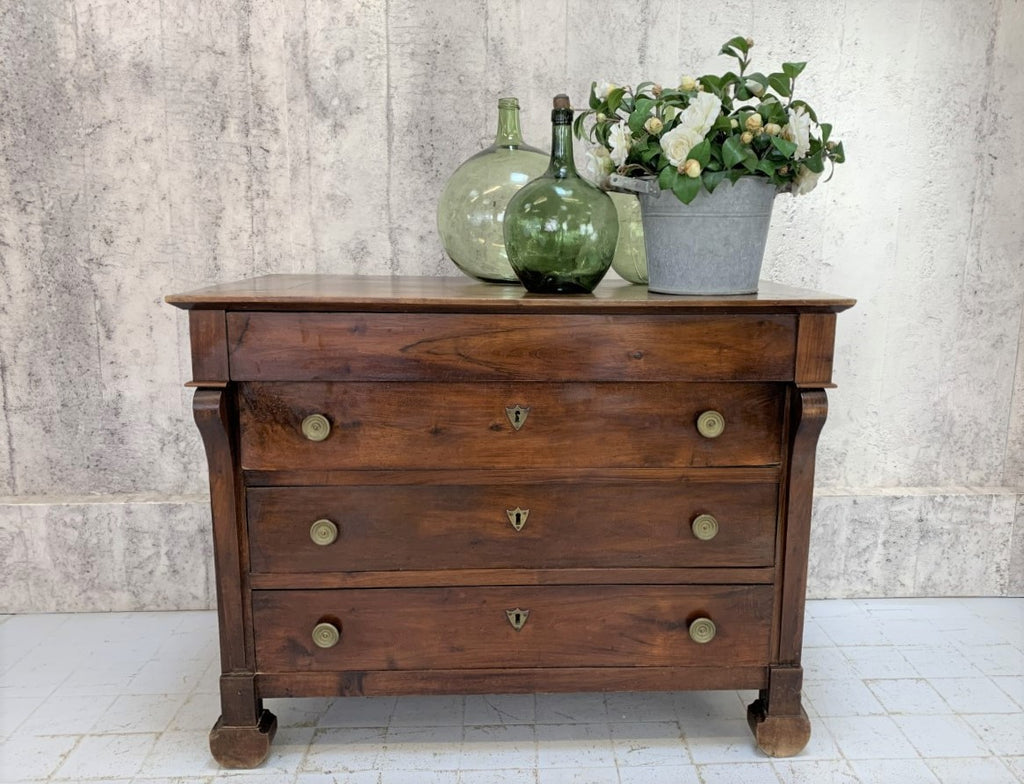 19th Century Chest of 4 Drawers with Brass Handles