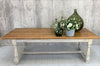230cm French Oak Dining Refectory Table With Turned White Legs