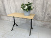 100cm wide Traditional French Bistro Table with New Solid Oak Top and Cast Iron Legs