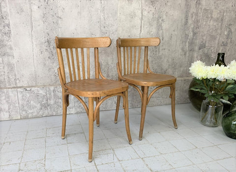 Set of Two Low Backed French Bentwood Bistro Chairs