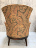 Pair Napoleon III Paisley Armchairs With Turned Pear Wood Legs to Reupholster