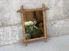 Mid Century Bamboo Framed Mirror with additional Gold Embellishment