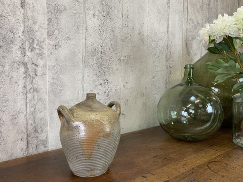 Vintage French Stoneware Olive Oil Storage Jar