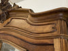 Coquille Walnut Wood Armoire with Mirrored Doors