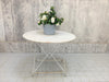 White Circular Metal Folding Bistro Garden Table