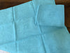 Set of 8 French Monogrammed 'EV' Turquoise Blue Vintage Serviettes Napkins