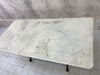 139.5cm Wide White Marble and Cast Iron Kitchen Bistro Table