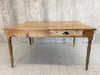Traditional French (Nearly) Square Turned Leg Two Drawer Table Desk