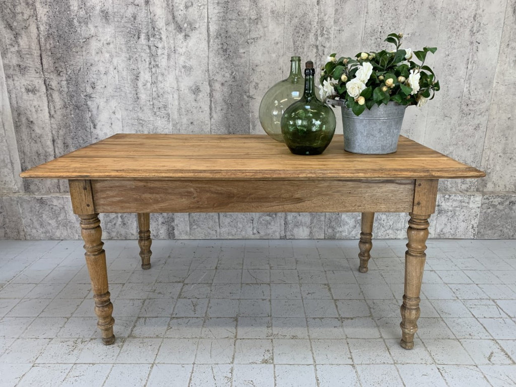 156cm Pine, Turned Leg, French Kitchen Table Desk