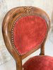 Set of 7 French Dining Chairs with Original Velvet Upholstery