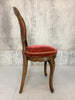 Set of 7 French Dining Chairs with Original Velvet Upholstery