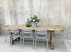 226.75cm Stripped Solid Oak French Farmhouse Refectory Dining Table