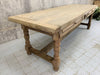 250.5cm Solid Oak Burgundy Dining Refectory Table with Sliding Compartments