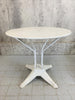 Art Deco Geometric Feet Metal White Garden Table