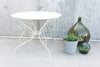 White 97cm Wide Perforated Metal Garden Dining Table