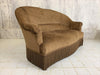 Mid Century Brown Corduroy Velvet Canape Sofa