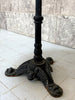 Circular Solid Oak and Antique Cast Iron Pedestal Bistro Table