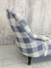 19th Century Forward Facing Checked French Chaise Longue with Turned Legs to Upholster