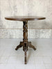 Solid Walnut Wood Circular Gueridon Side Table