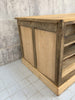 Double Sided Two Tone Solid Wood Shop Counter with Drawers and Shelves