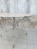 Set of Painted French Grey Metal Garden Table and Two Carver and Two Chairs
