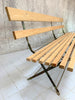 French Garden Bench with Original Painted Frame and New Larch Slats