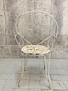 Set of 4 White Metal Garden Chairs (carvers) and Circular Table