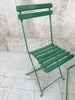 Set of Folding Green Garden Table and Two Bistro Chairs