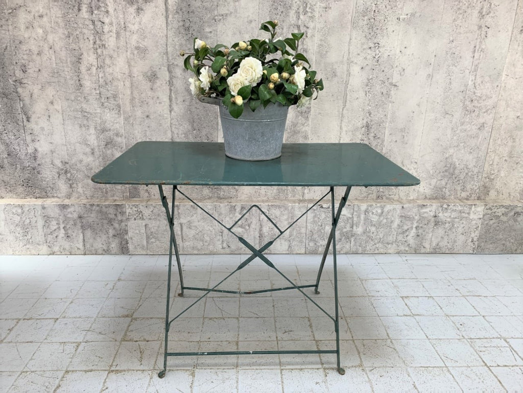 Green Metal Rectangular Folding Bistro Garden Table