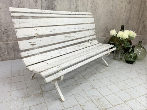 150.5cm White High Back Garden Bench