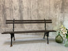 Cast Iron with Ivy Decoration and Wood Garden Bench