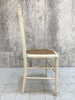 Pair White Louis XVI Style Bedroom Chairs with Cane Seat Pads